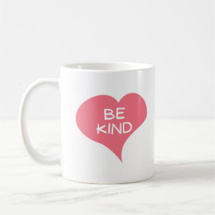 BE KIND Pink Love Heart Coffee Mug