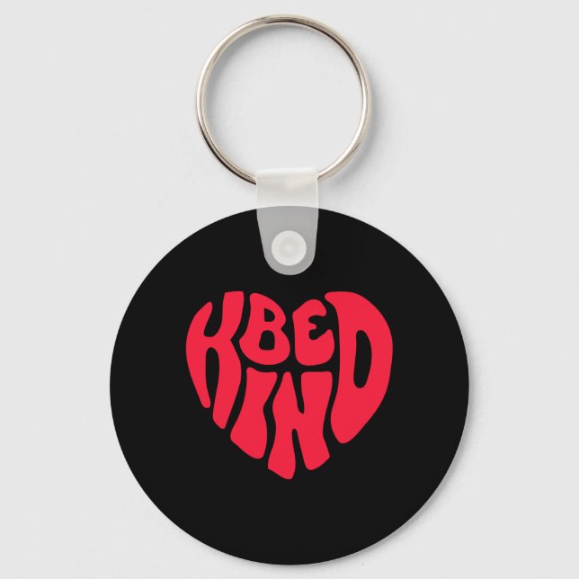 Be Kind Positive Inspirational Kindness Retro Key Ring (Front)
