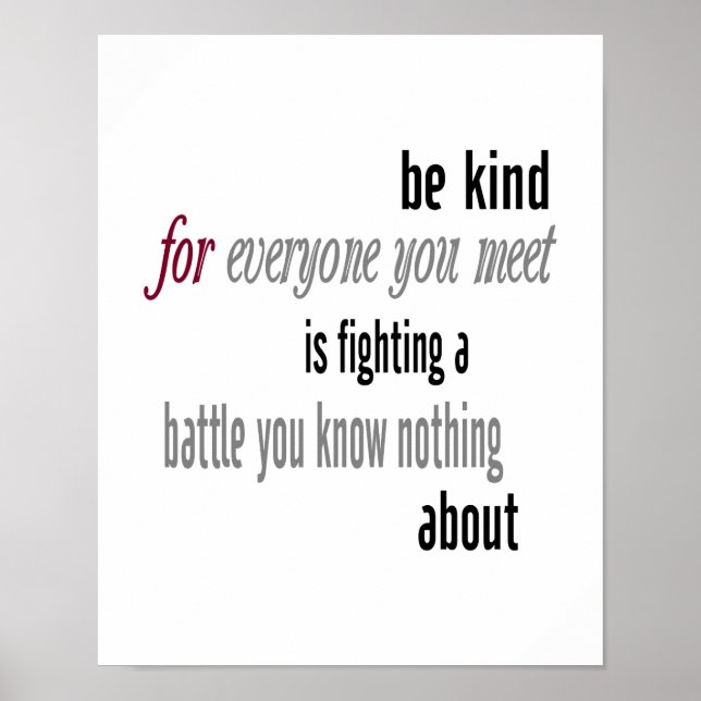 Be Kind Poster (Front)