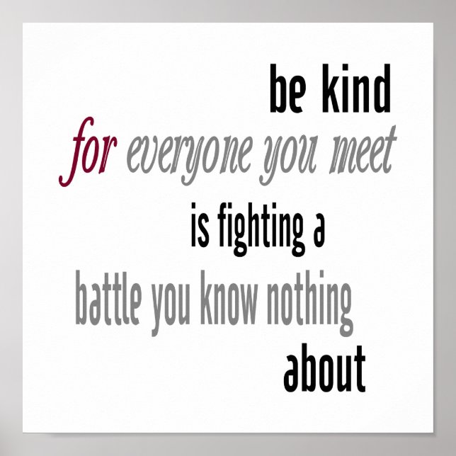 Be Kind Poster (Front)