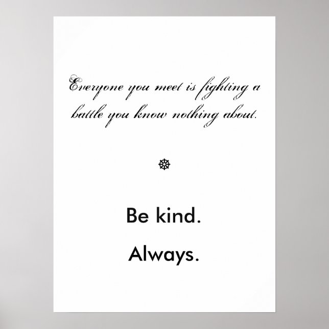 Be Kind Poster (Front)