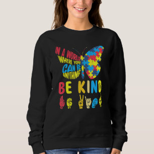 Be Kind Puzzle Sign Language Hand Talking Autism Sweatshirt