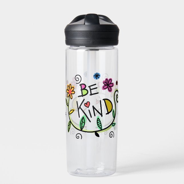 Be Kind Quote Cute Typography Water Bottle (Front)