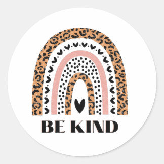be kind rainbow baby blanket classic round sticker