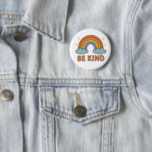 Be Kind Rainbow – Colourful Positive Quote Design 6 Cm Round Badge