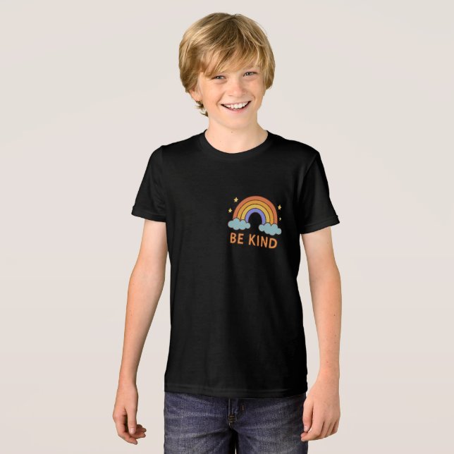 "Be Kind Rainbow – Colourful Positive Quote Design Tri-Blend Shirt (Front Full)