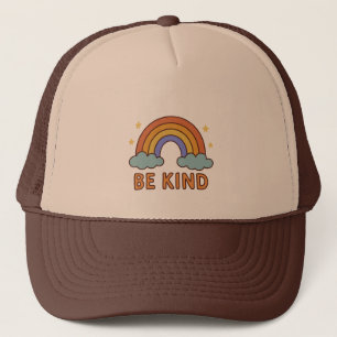 "Be Kind Rainbow – Colourful Positive Quote Design Trucker Hat