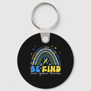 Be Kind Rainbow Down Syndrome Awareness Teacher Bl Key Ring