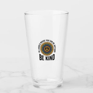 Be Kind Rainbow Flower Peace Vintage Shirt Design_ Glass