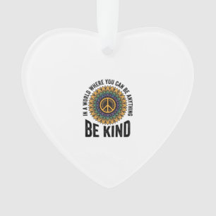 Be Kind Rainbow Flower Peace Vintage Shirt Design_ Ornament
