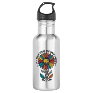 Be Kind Rainbow Flower Vintage Engraving Shirt_1 532 Ml Water Bottle