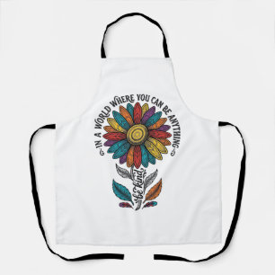 Be Kind Rainbow Flower Vintage Engraving Shirt_1 Apron