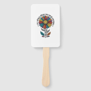 Be Kind Rainbow Flower Vintage Engraving Shirt_1 Hand Fan