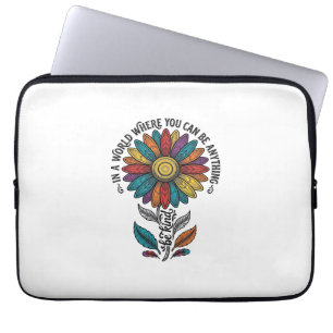 Be Kind Rainbow Flower Vintage Engraving Shirt_1 Laptop Sleeve