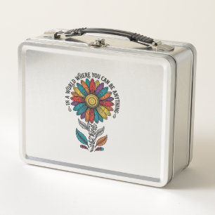 Be Kind Rainbow Flower Vintage Engraving Shirt_1 Metal Lunch Box