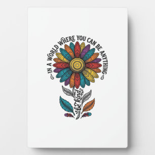 Be Kind Rainbow Flower Vintage Engraving Shirt_1 Plaque