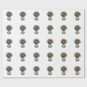 Be Kind Rainbow Flower Vintage Engraving Shirt_1 Wrapping Paper