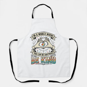 Be Kind Rainbow Heart Hands Vintage Shirt Design_1 Apron