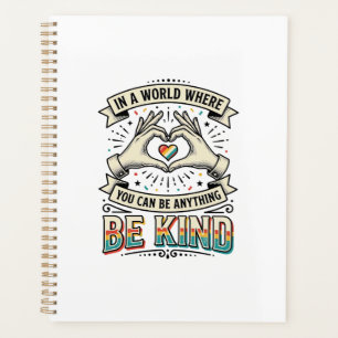 Be Kind Rainbow Heart Hands Vintage Shirt Design_1 Planner