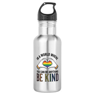 Be Kind Rainbow Heart Hands Vintage Vector Design_ 532 Ml Water Bottle