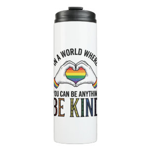 Be Kind Rainbow Heart Hands Vintage Vector Design_ Thermal Tumbler