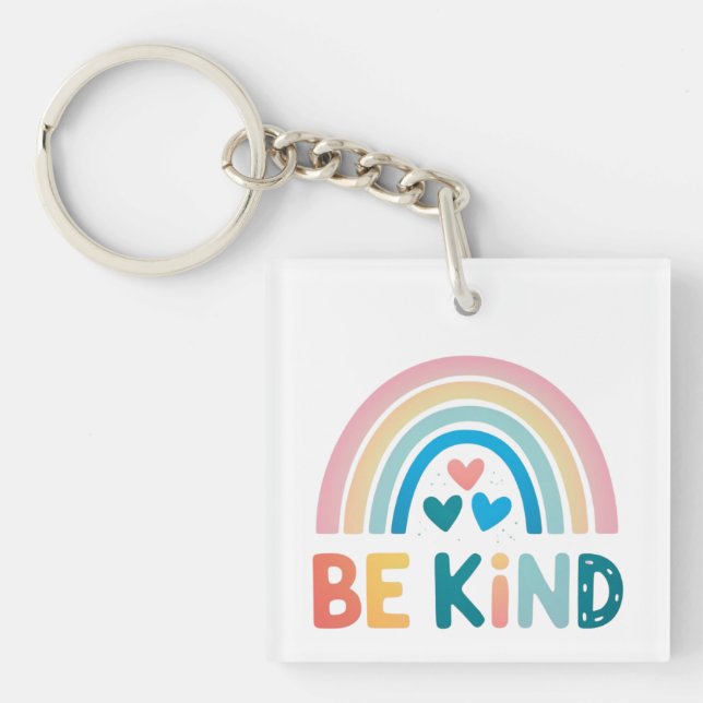 Be Kind Rainbow Key Ring (Front)