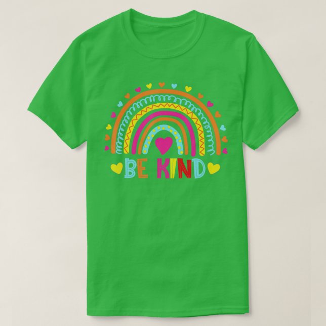 Be Kind Rainbow Kindness InspirationalGirls Womens T-Shirt (Design Front)