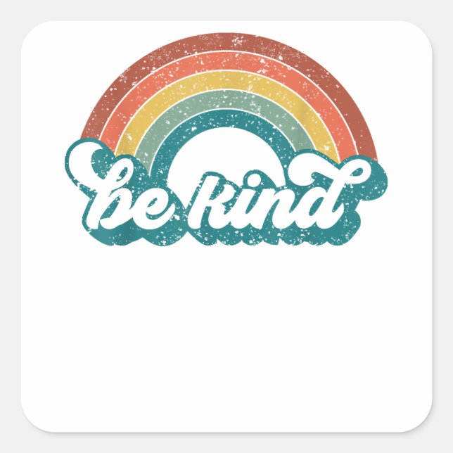 Be Kind Rainbow LGBT Flag LGBT Pride Month Retro V Square Sticker (Front)