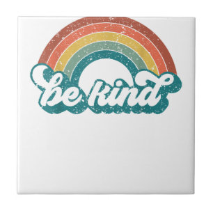 Be Kind Rainbow LGBT Flag LGBT Pride Month Retro V Tile