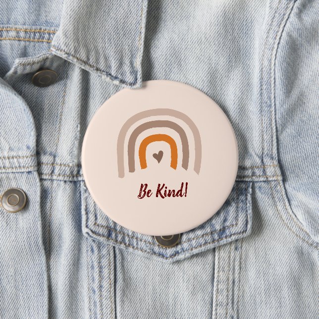 Be kind Rainbow modern colours diversity 10 Cm Round Badge (In Situ)