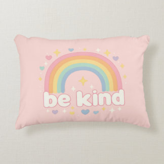 Be Kind – Rainbow Pastel Positivity Decorative Cushion