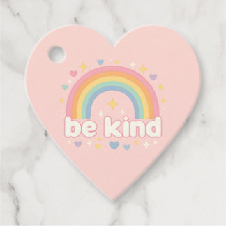 Be Kind – Rainbow Pastel Positivity Favour Tags