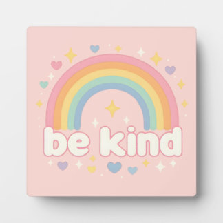 Be Kind – Rainbow Pastel Positivity Plaque