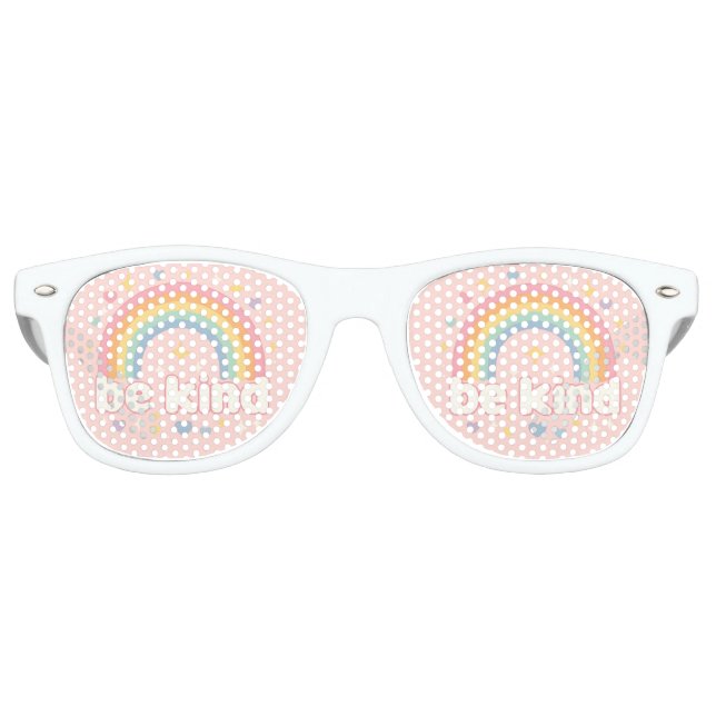Be Kind – Rainbow Pastel Positivity Retro Sunglasses (Front)