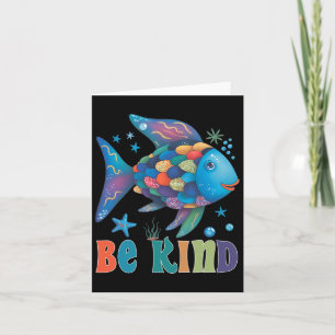 Be Kind Rainbow Scale Fish Teacher Reading Book To Card