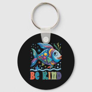 Be Kind Rainbow Scale Fish Teacher Reading Book To Key Ring