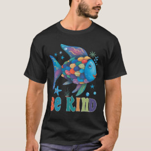 Be Kind Rainbow Scale Fish Teacher Reading Book To T-Shirt