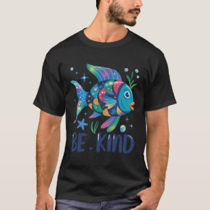 Be Kind Rainbow Scale Fish Teacher Reading Book To T-Shirt