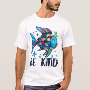 Be Kind Rainbow Scale Fish Teacher Reading Book To T-Shirt