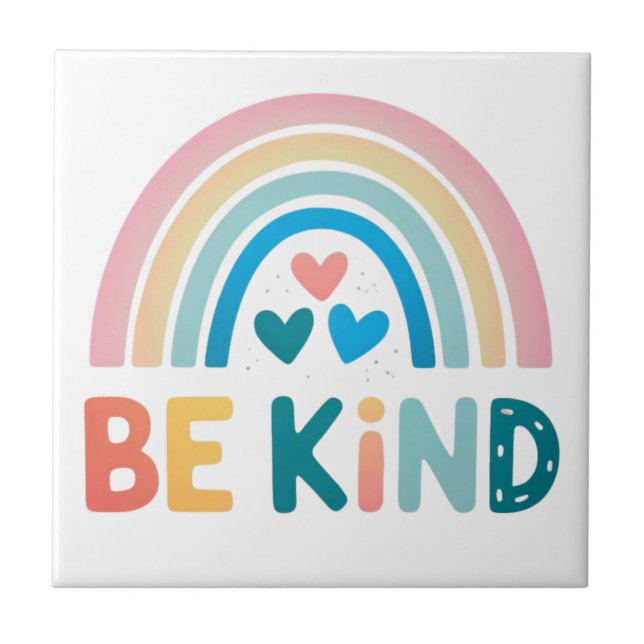 Be Kind Rainbow Tile (Front)
