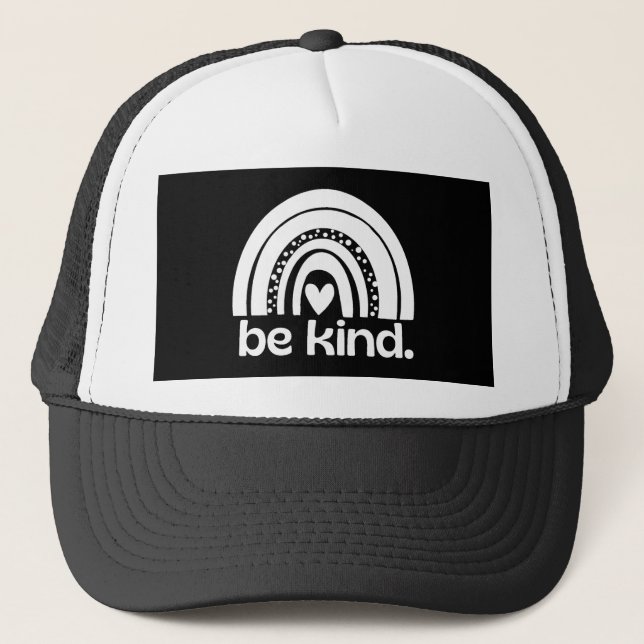Be Kind Rainbow Trucker Hat (Front)