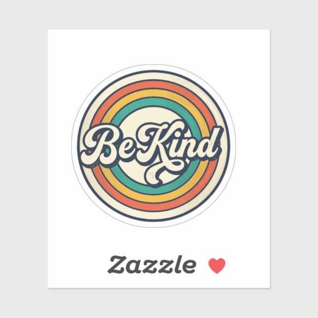 Be Kind Retro Rainbow Vintage Shirt Design_2 (Sheet)