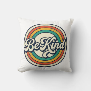 Be Kind Retro Rainbow Vintage Shirt Design_2 Cushion