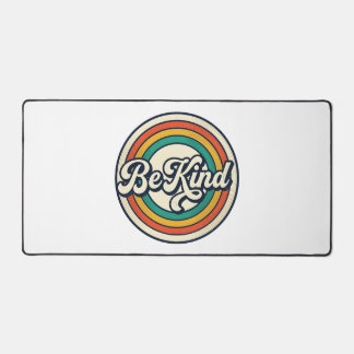 Be Kind Retro Rainbow Vintage Shirt Design_2 Desk Mat