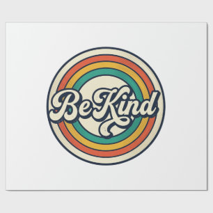 Be Kind Retro Rainbow Vintage Shirt Design_2 Wrapping Paper
