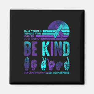 Be Kind Retro Vintage Suicide Prevention Awareness Magnet