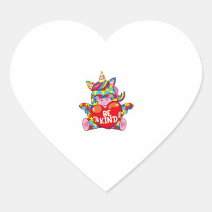 Be Kind Shirt Autism Awareness Gift Kid Girl Toddl Heart Sticker