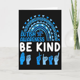 Be Kind Sign Language Asl Puzzle Rainbow Autism Aw Card
