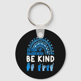 Be Kind Sign Language Asl Puzzle Rainbow Autism Aw Key Ring