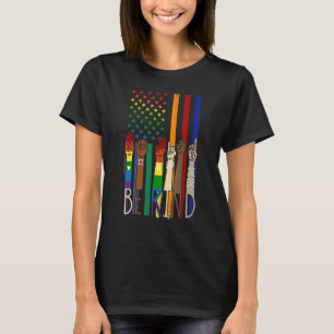 Be Kind Sign Language Hand Talking LGBT Gay Les Pr T-Shirt